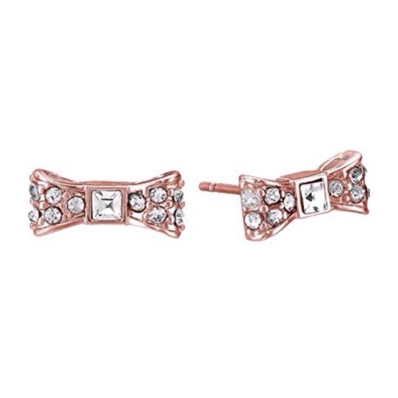 KATE SPADE • Rose Gold Ready Set Bow Earrings - Picture 1 of 4